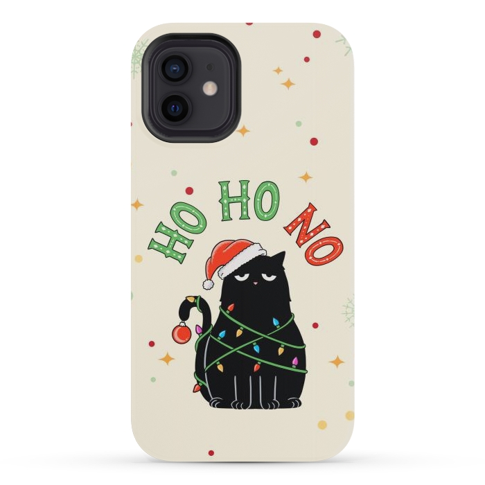 iPhone 12 mini StrongFit Cat and Christmas NO by Coffee Man