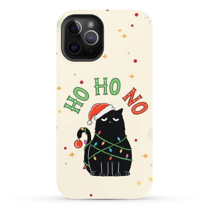 iPhone 12 Pro StrongFit Cat and Christmas NO by Coffee Man