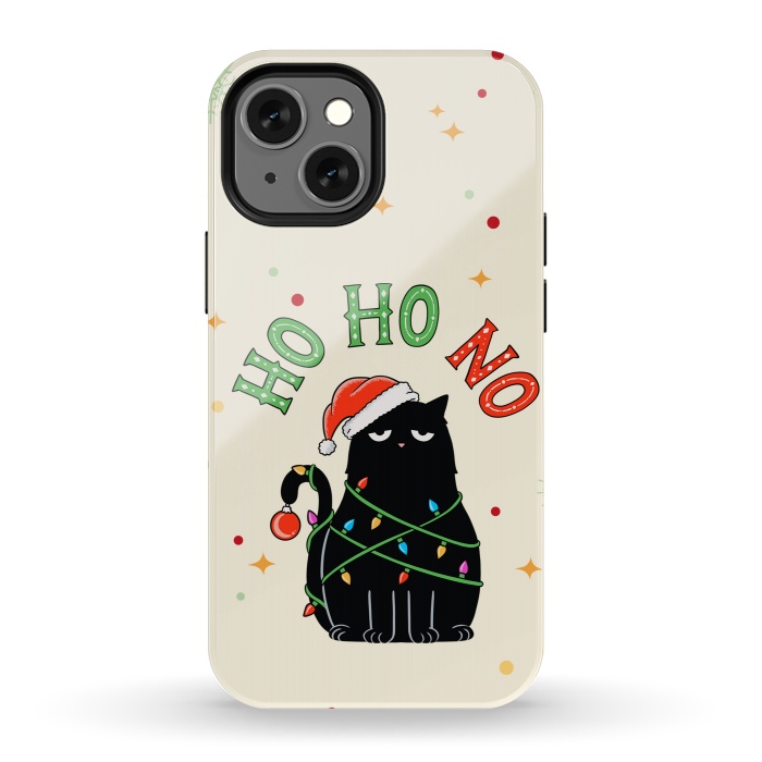 iPhone 13 mini StrongFit Cat and Christmas NO by Coffee Man