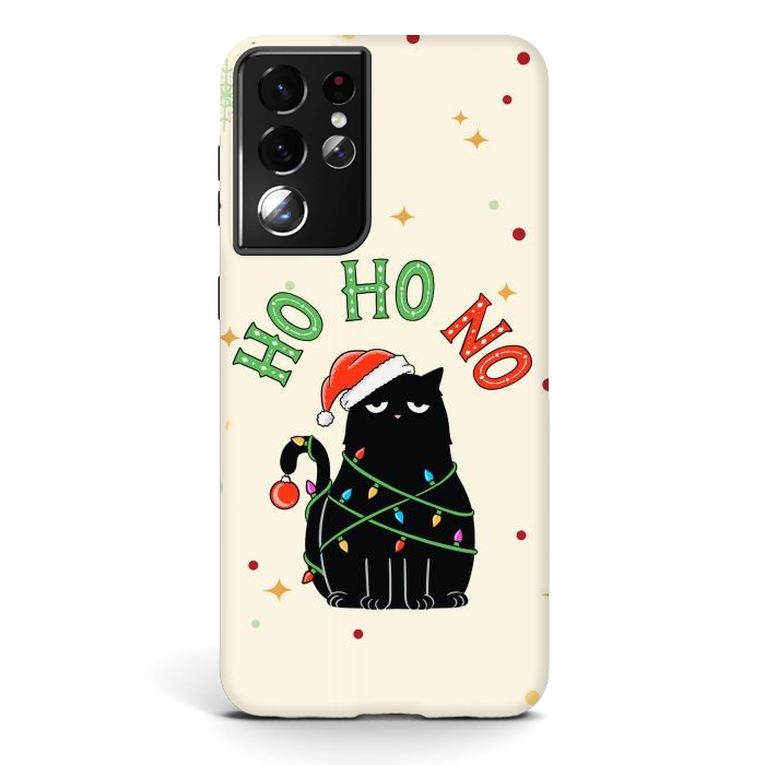 Galaxy S21 ultra StrongFit Cat and Christmas NO by Coffee Man