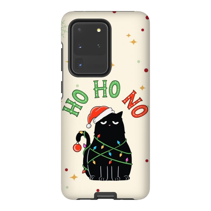 Galaxy S20 Ultra StrongFit Cat and Christmas NO by Coffee Man