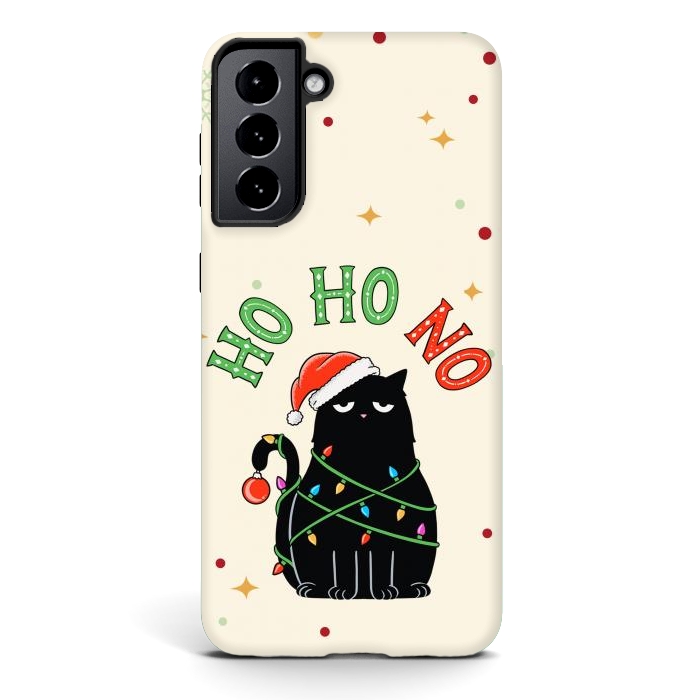 Galaxy S21 StrongFit Cat and Christmas NO by Coffee Man