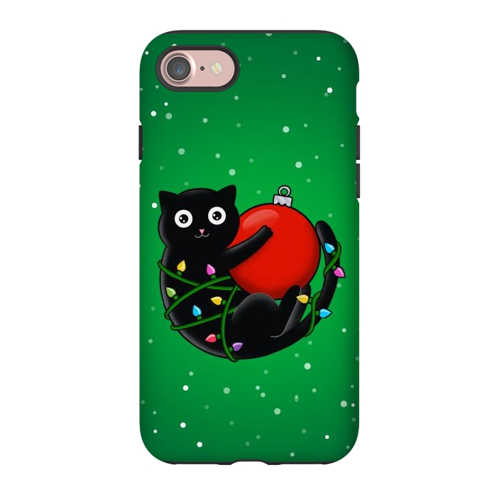 iPhone 7 StrongFit Cat and christmas by Coffee Man