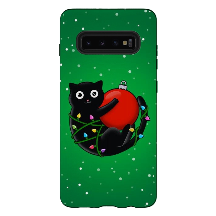 Galaxy S10 plus StrongFit Cat and christmas by Coffee Man