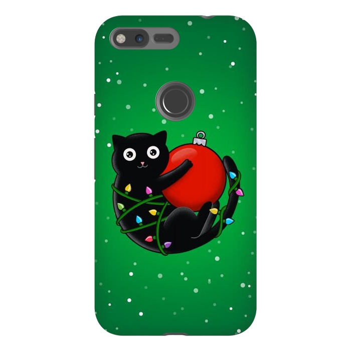 Pixel XL StrongFit Cat and christmas by Coffee Man