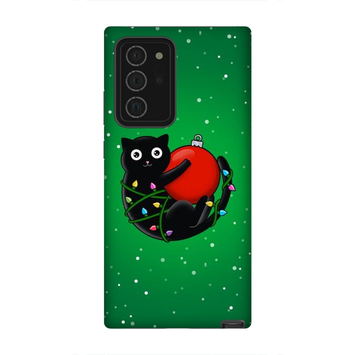 Galaxy Note 20 Ultra StrongFit Cat and christmas by Coffee Man
