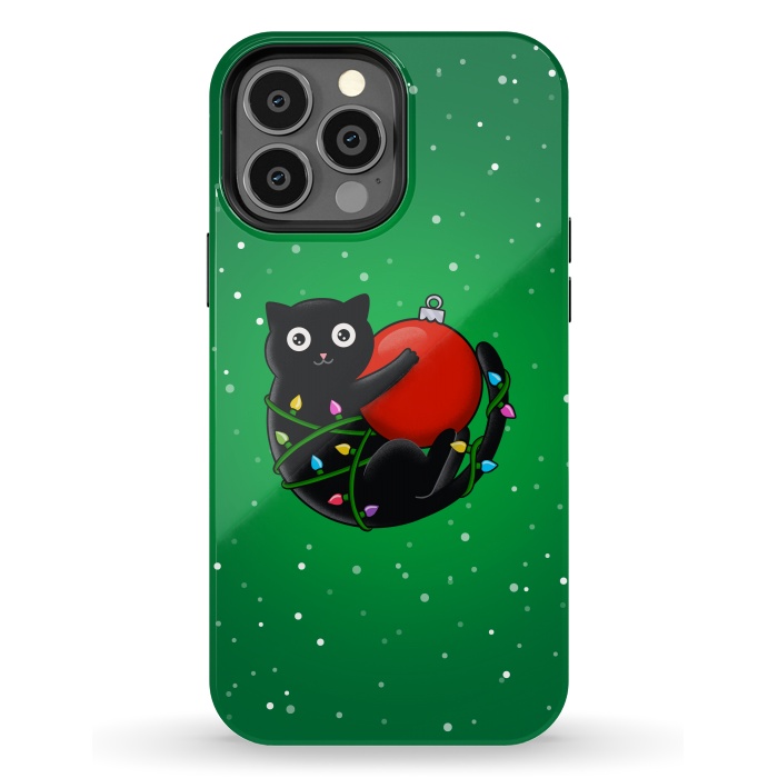 iPhone 13 Pro Max StrongFit Cat and christmas by Coffee Man