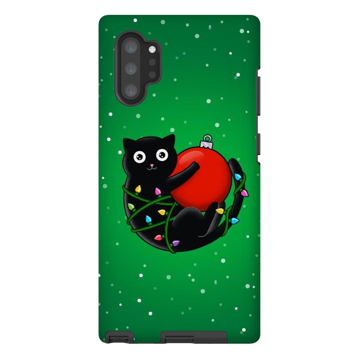 Galaxy Note 10 plus StrongFit Cat and christmas by Coffee Man