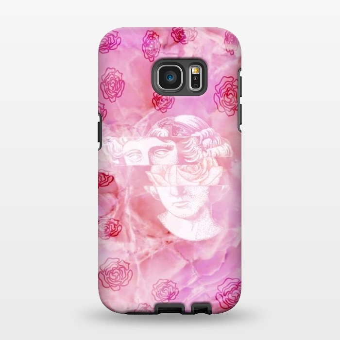 Galaxy S7 EDGE StrongFit Pink marble aesthetic by CAS
