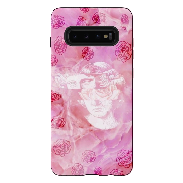 Galaxy S10 plus StrongFit Pink marble aesthetic by CAS