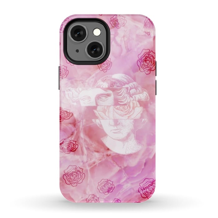 iPhone 13 mini StrongFit Pink marble aesthetic by CAS