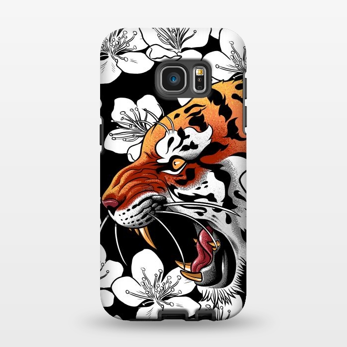 Galaxy S7 EDGE StrongFit Flowers Tiger by Alberto