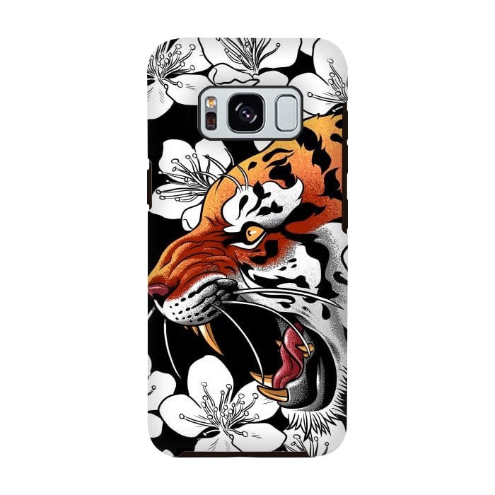 Galaxy S8 StrongFit Flowers Tiger by Alberto