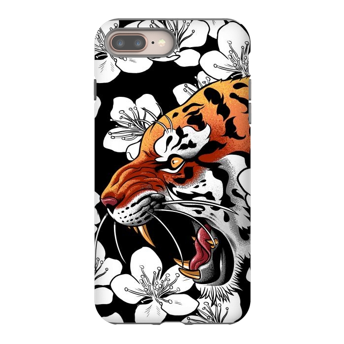 iPhone 8 plus StrongFit Flowers Tiger by Alberto