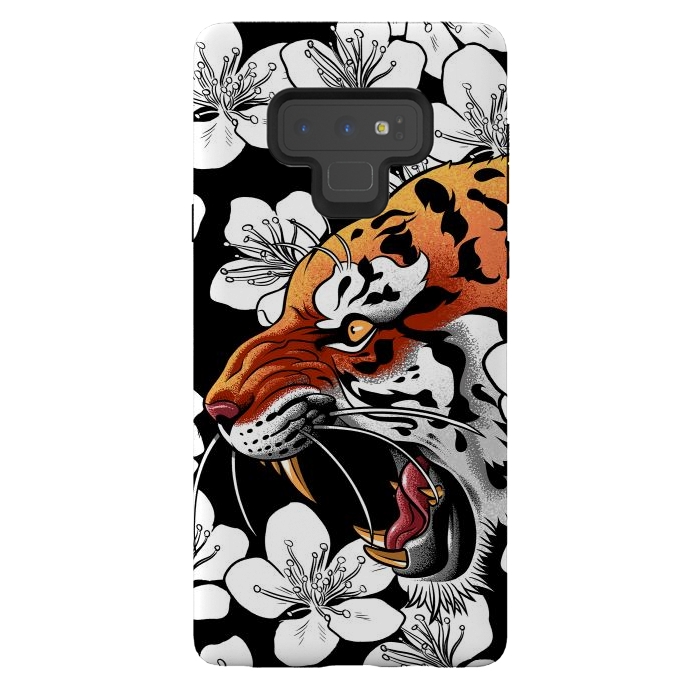 Galaxy Note 9 StrongFit Flowers Tiger by Alberto