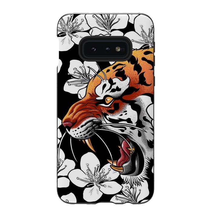 Galaxy S10e StrongFit Flowers Tiger by Alberto