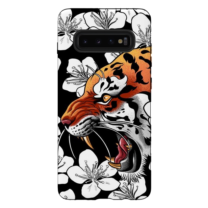 Galaxy S10 plus StrongFit Flowers Tiger by Alberto