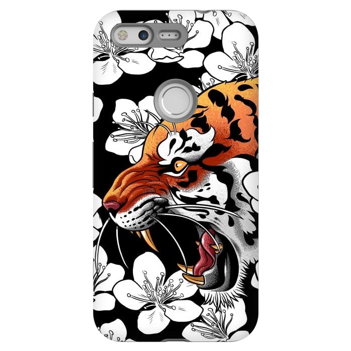 Pixel StrongFit Flowers Tiger by Alberto