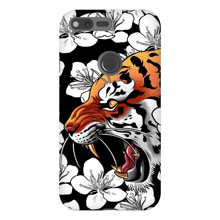 Pixel XL StrongFit Flowers Tiger by Alberto
