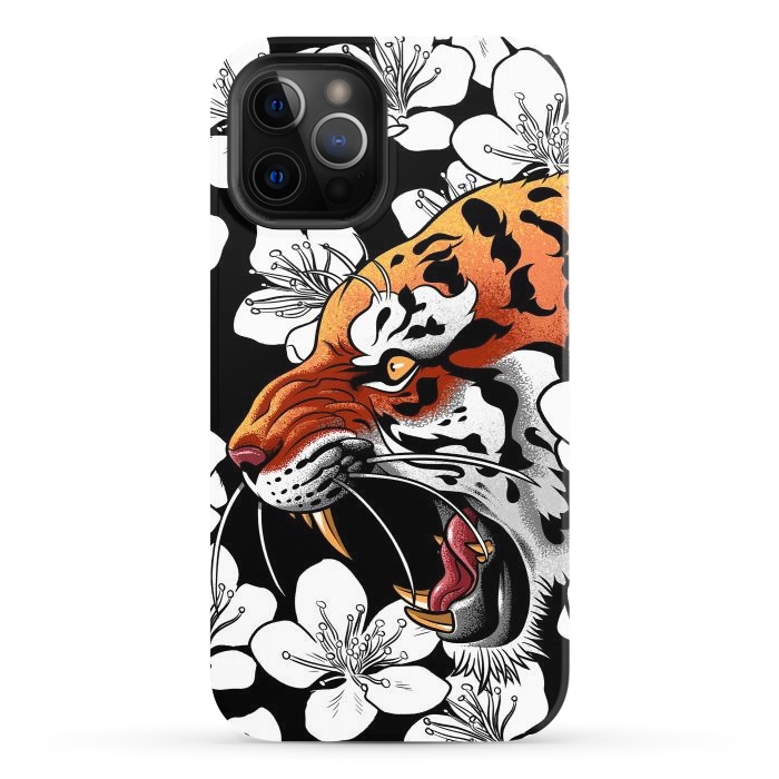 iPhone 12 Pro StrongFit Flowers Tiger by Alberto
