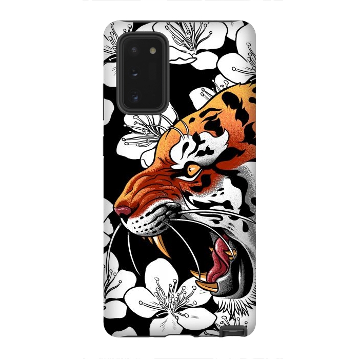 Galaxy Note 20 StrongFit Flowers Tiger by Alberto