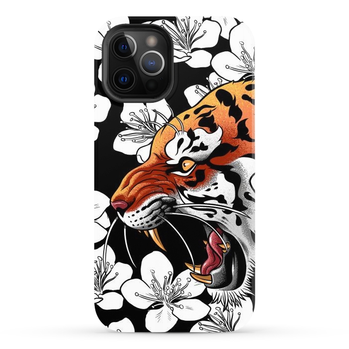 iPhone 12 Pro Max StrongFit Flowers Tiger by Alberto