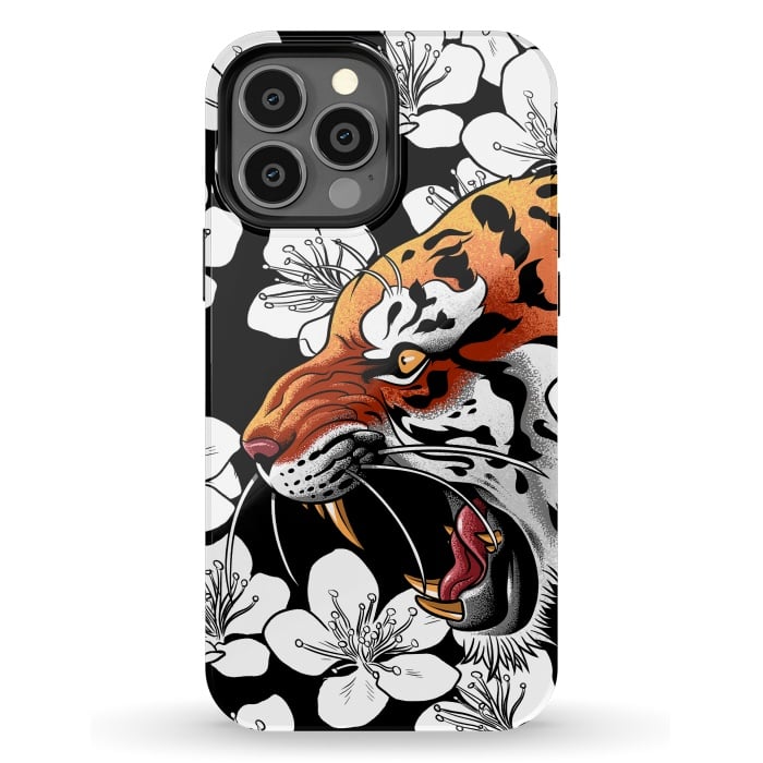 iPhone 13 Pro Max StrongFit Flowers Tiger by Alberto