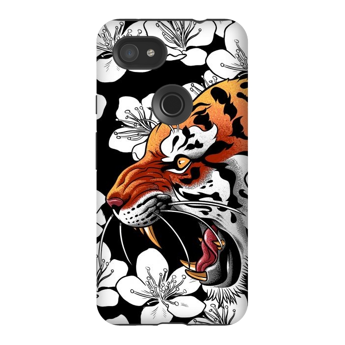 Pixel 3AXL StrongFit Flowers Tiger by Alberto