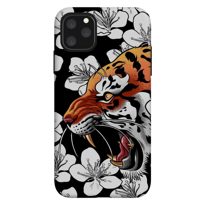 iPhone 11 Pro Max StrongFit Flowers Tiger by Alberto
