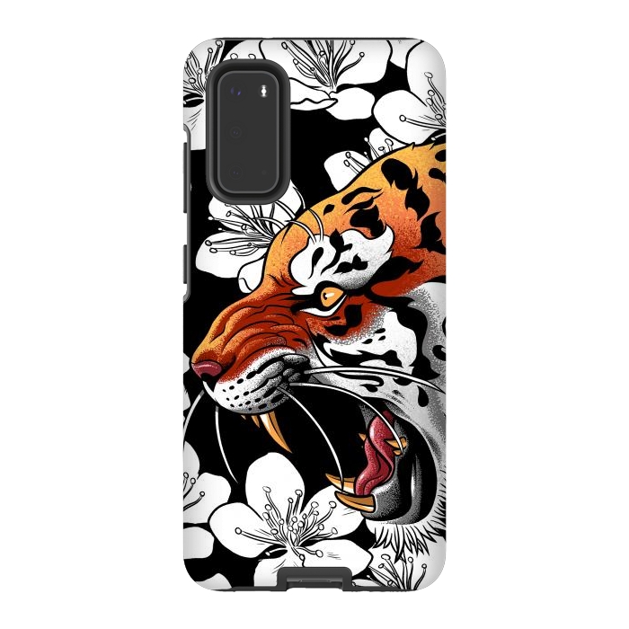 Galaxy S20 StrongFit Flowers Tiger by Alberto