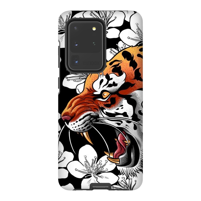 Galaxy S20 Ultra StrongFit Flowers Tiger by Alberto