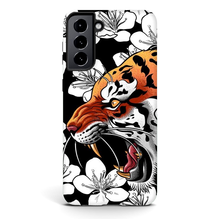 Galaxy S21 StrongFit Flowers Tiger by Alberto
