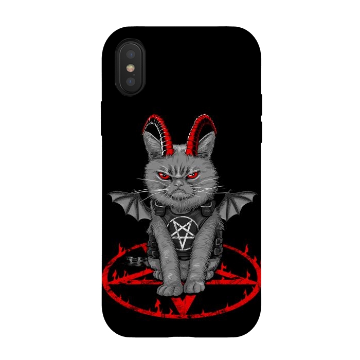 iPhone Xs / X StrongFit demon cat by Alberto