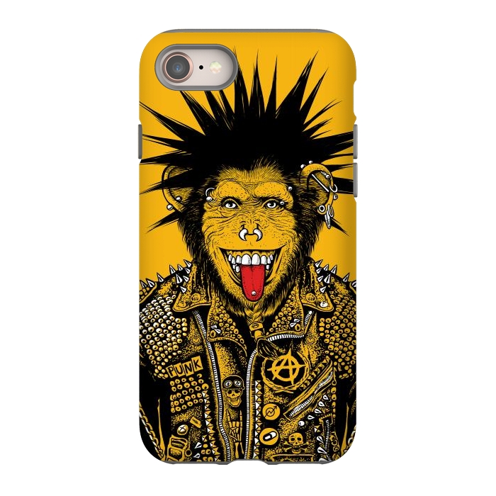 iPhone 8 StrongFit Yellow punk monkey by Alberto