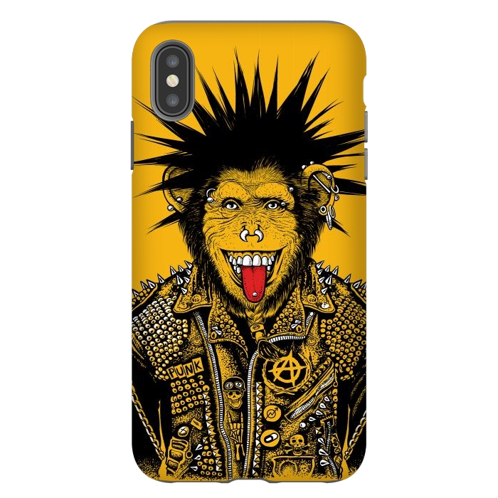 iPhone Xs Max StrongFit Yellow punk monkey by Alberto