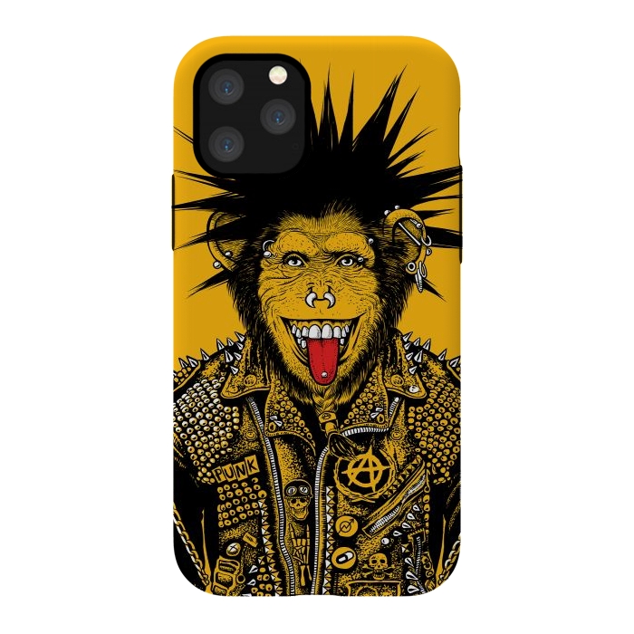 iPhone 11 Pro StrongFit Yellow punk monkey by Alberto