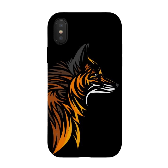 iPhone Xs / X StrongFit Tribal fox face by Alberto