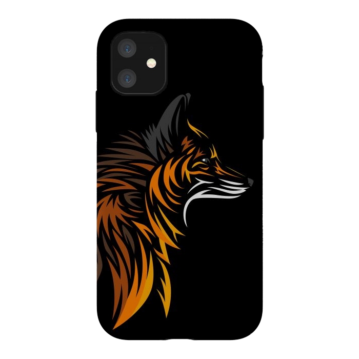 iPhone 11 StrongFit Tribal fox face by Alberto