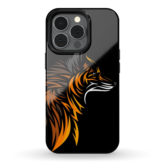 iPhone 13 pro StrongFit Tribal fox face by Alberto