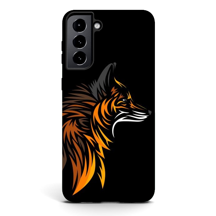 Galaxy S21 plus StrongFit Tribal fox face by Alberto