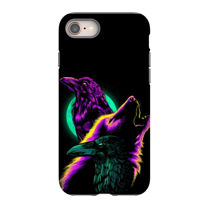 iPhone 8 StrongFit Raven and wolf by Alberto