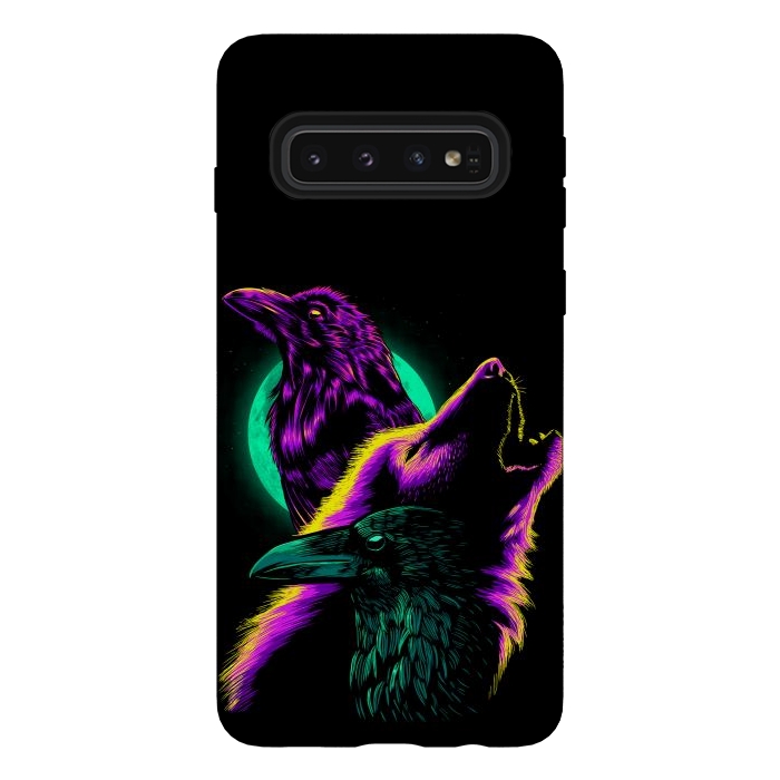 Galaxy S10 StrongFit Raven and wolf by Alberto