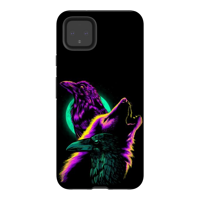Pixel 4XL StrongFit Raven and wolf by Alberto