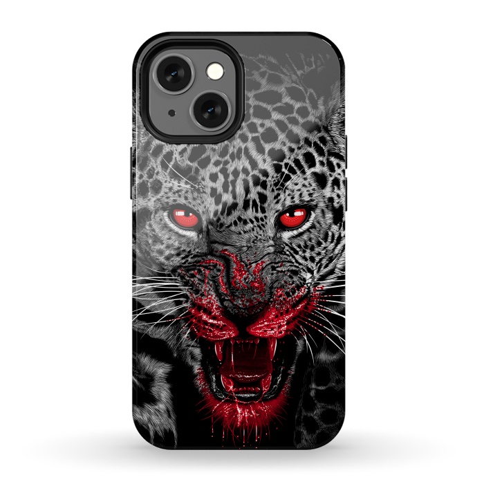 iPhone 13 mini StrongFit Blood Leopard by Alberto