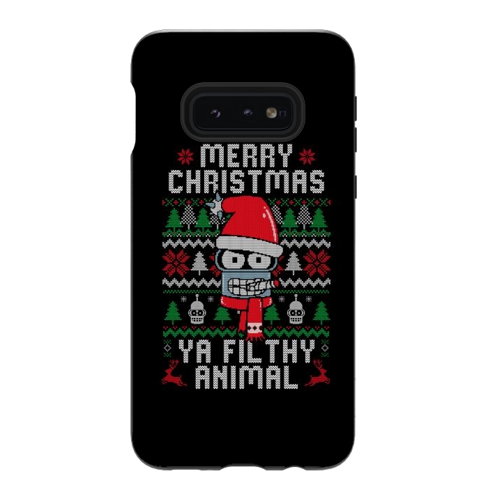 Galaxy S10e StrongFit Merry Christmas Ya Filthy Animal by eduely