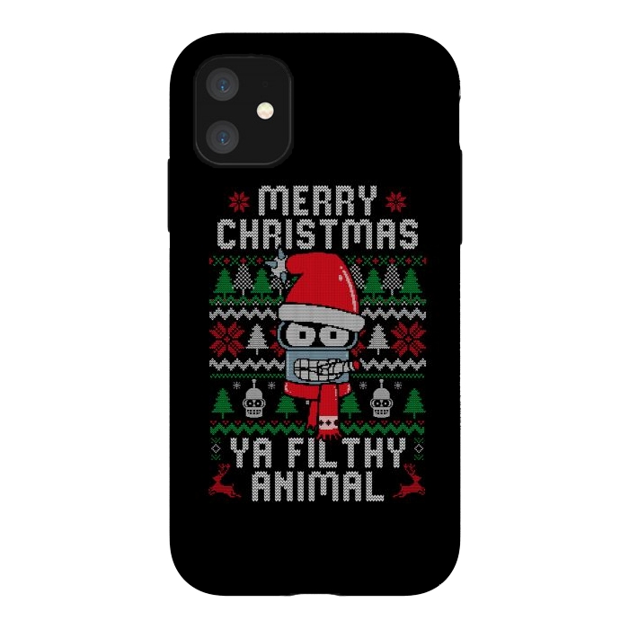 iPhone 11 StrongFit Merry Christmas Ya Filthy Animal by eduely