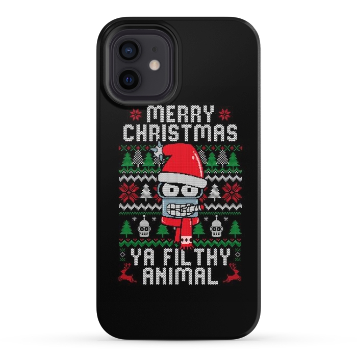 iPhone 12 StrongFit Merry Christmas Ya Filthy Animal by eduely