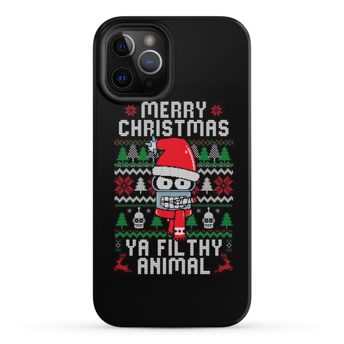iPhone 12 Pro StrongFit Merry Christmas Ya Filthy Animal by eduely