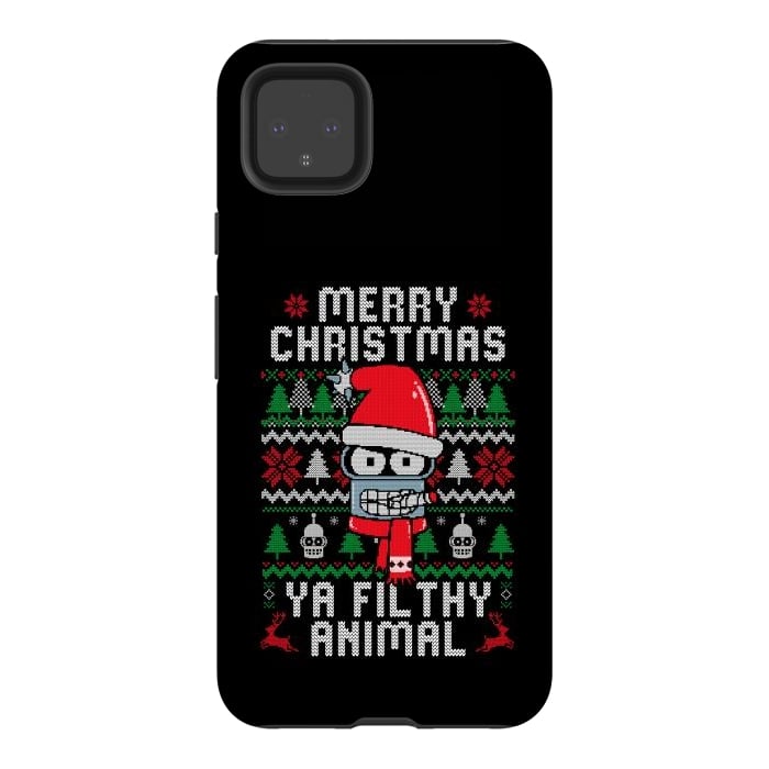 Pixel 4XL StrongFit Merry Christmas Ya Filthy Animal by eduely