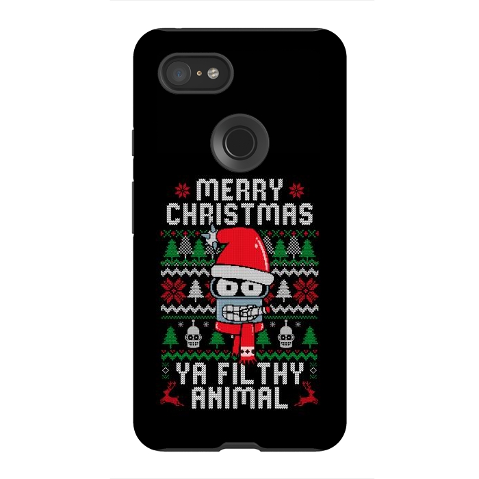Pixel 3XL StrongFit Merry Christmas Ya Filthy Animal by eduely